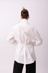 Camicia coreana bianca vestibilità regolare genderless