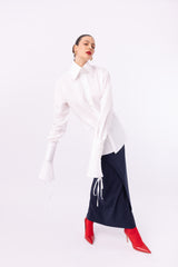 CAMICIA CON STRINGHE BIANCA