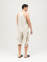 Canotta satin ivory avorio genderless All Hours Made in Puglia