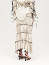 Gonna con stringhe ivory dettaglio lacci regolabili