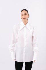 Camicia mini long collar bianca made in Puglia All Hours
