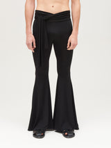 Leggings flare neri dettaglio gamba svasata