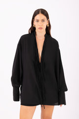 Blusa in seta vestibilità regolare design contemporaneo