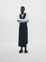 Gonna wrap asimmetrica blu taglio asimmetrico contemporaneo