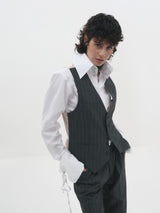 Gilet gessato champagne reversibile genderless made in Puglia All Hours