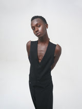 Immagine 1: Gilet nero champagne reversibile genderless All Hours Made in Puglia