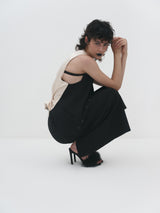 Gilet nero champagne dettaglio doppia faccia reversibile