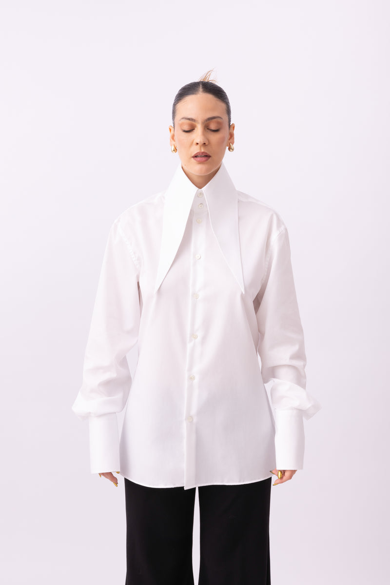 CAMICIA LONG COLLAR - BIANCA