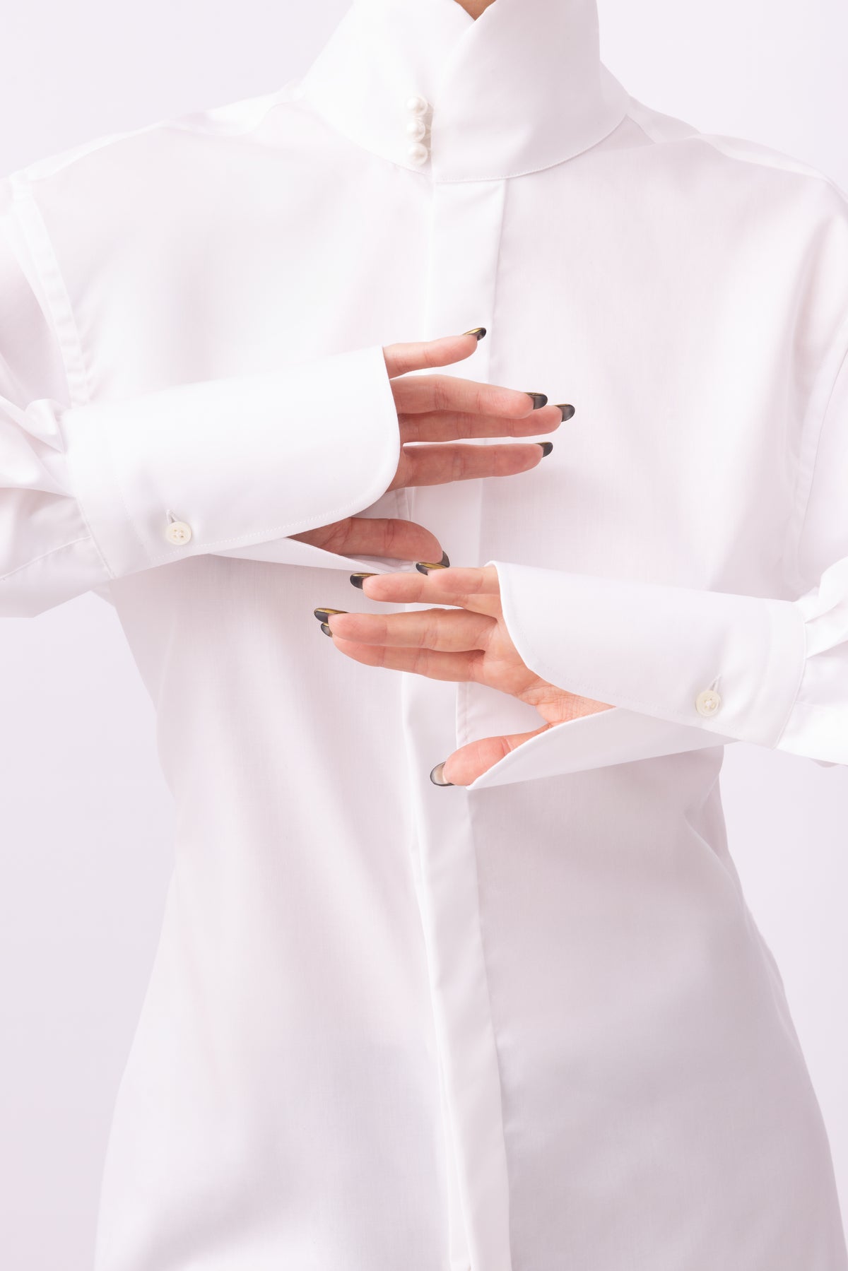 Camicia coreana bianca coulisse regolabile in vita
