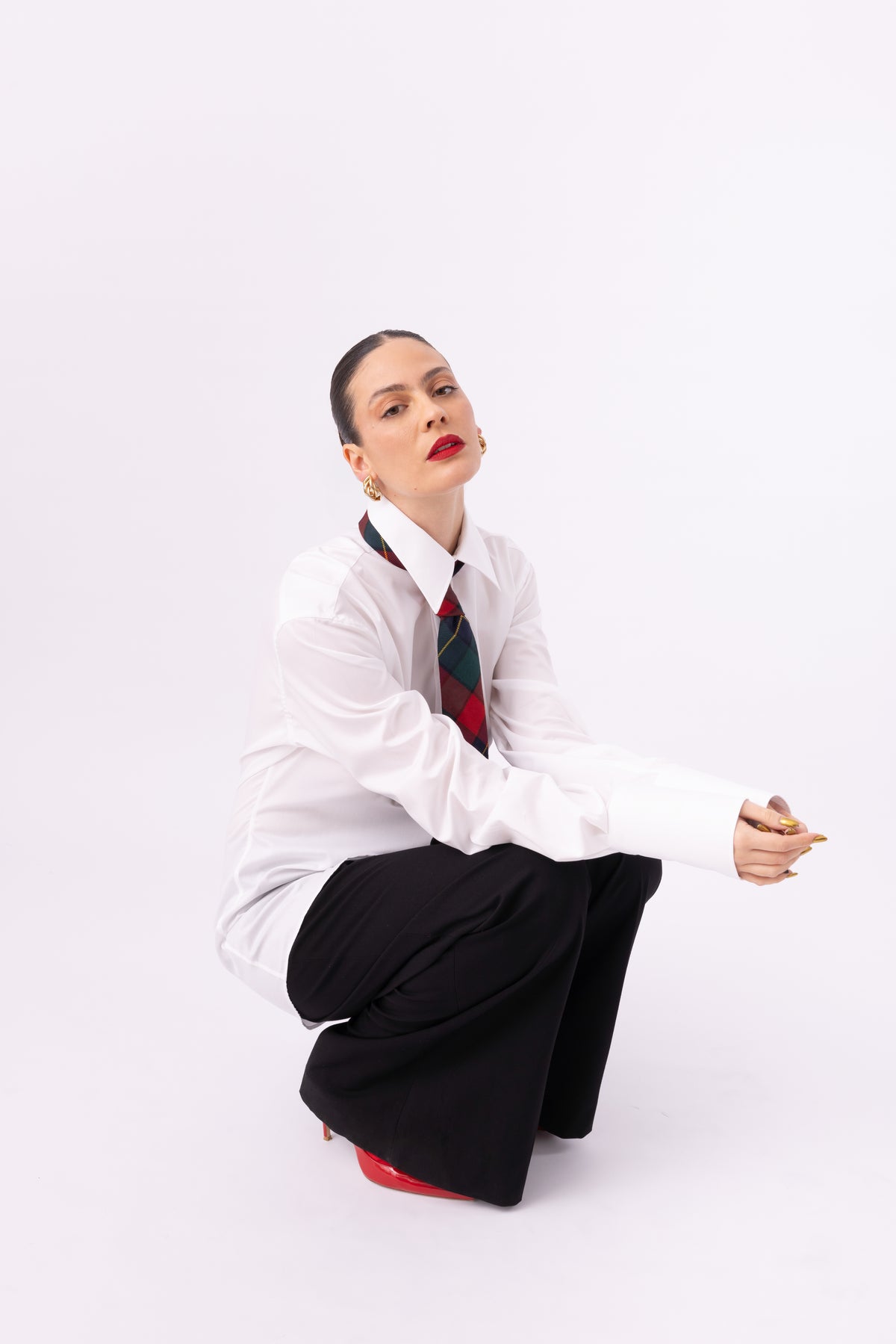 Camicia classica bianca retro design contemporaneo