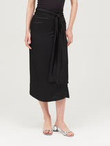 TOWEL SKIRT SATIN BLACK