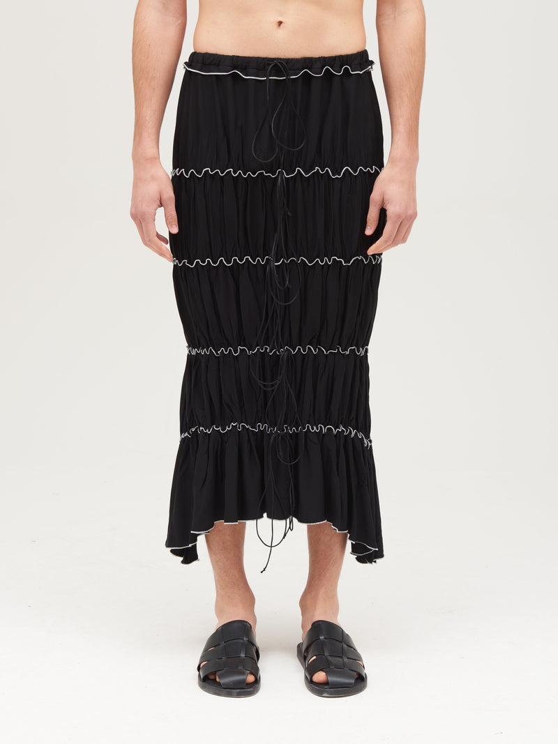 SKIRT WITH STRINGS BLACK