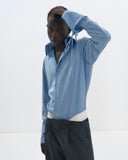 CAMICIA CON STRINGHE AZZURRA