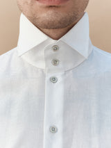 CAMICIA COLLO DIPLOMATICO DAMASCATO BIANCO - GS14