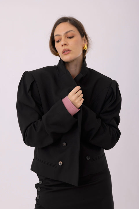 GIACCA CROP – Nero