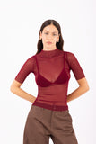 MESH TOP BURGUNDY
