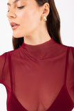 MESH TOP BURGUNDY