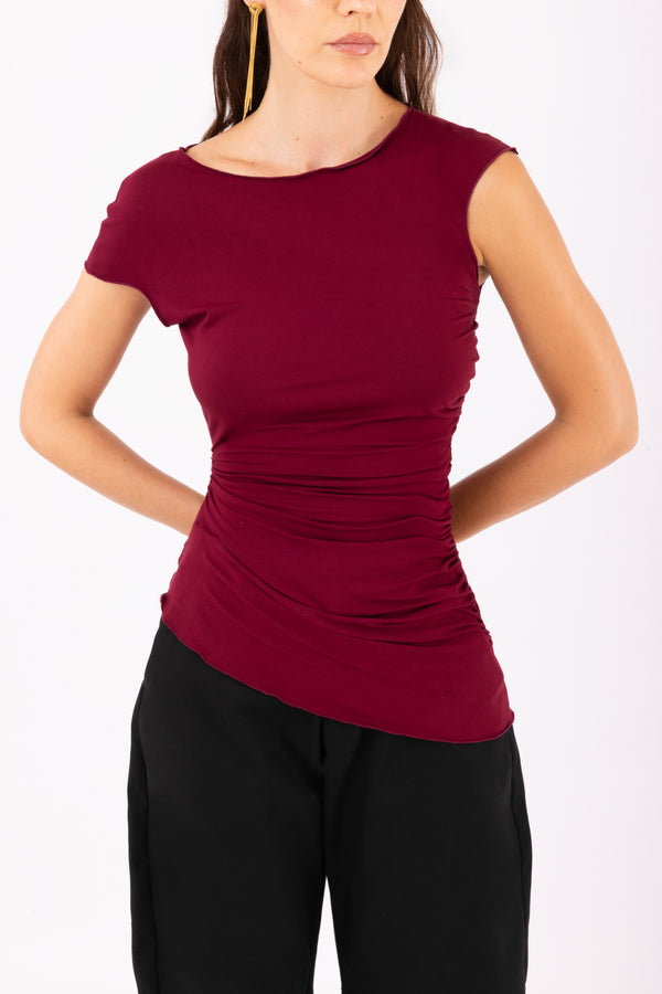 ASYMMETRIC TOP BURGUNDY