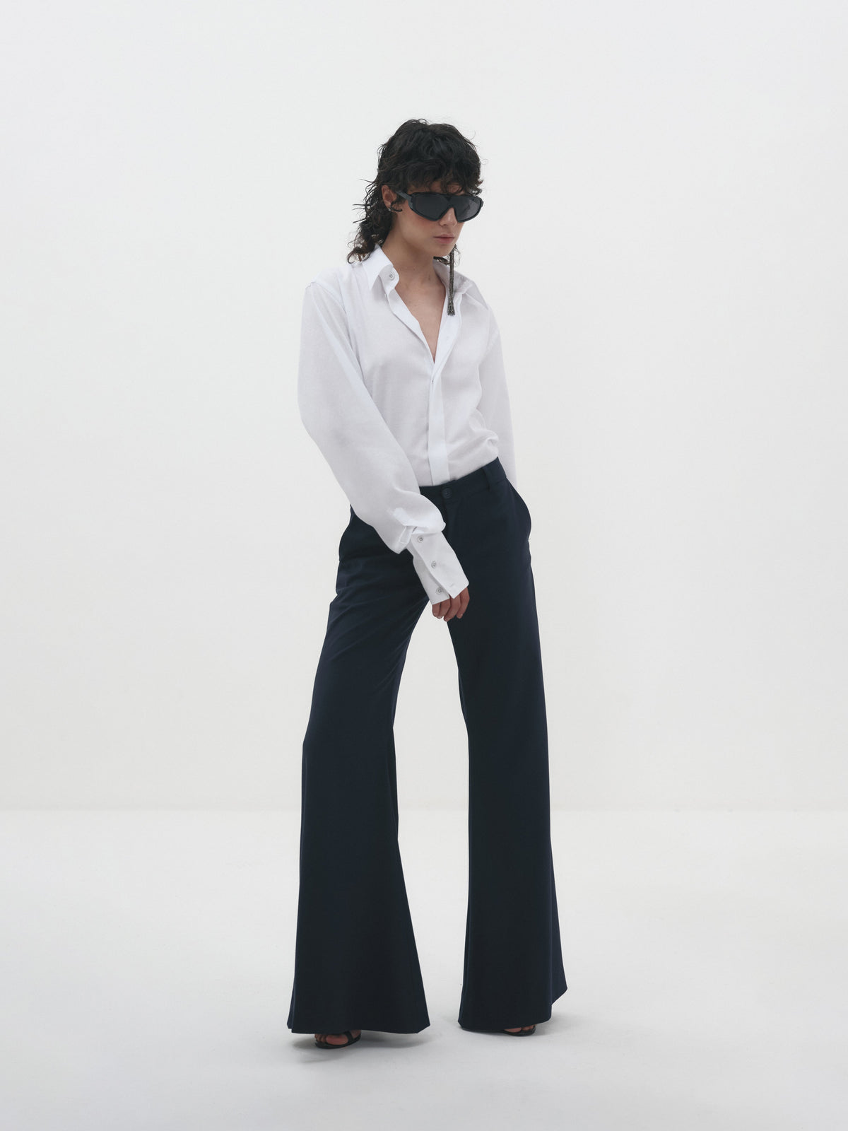 Pantalone flared blu made in Puglia All Hours