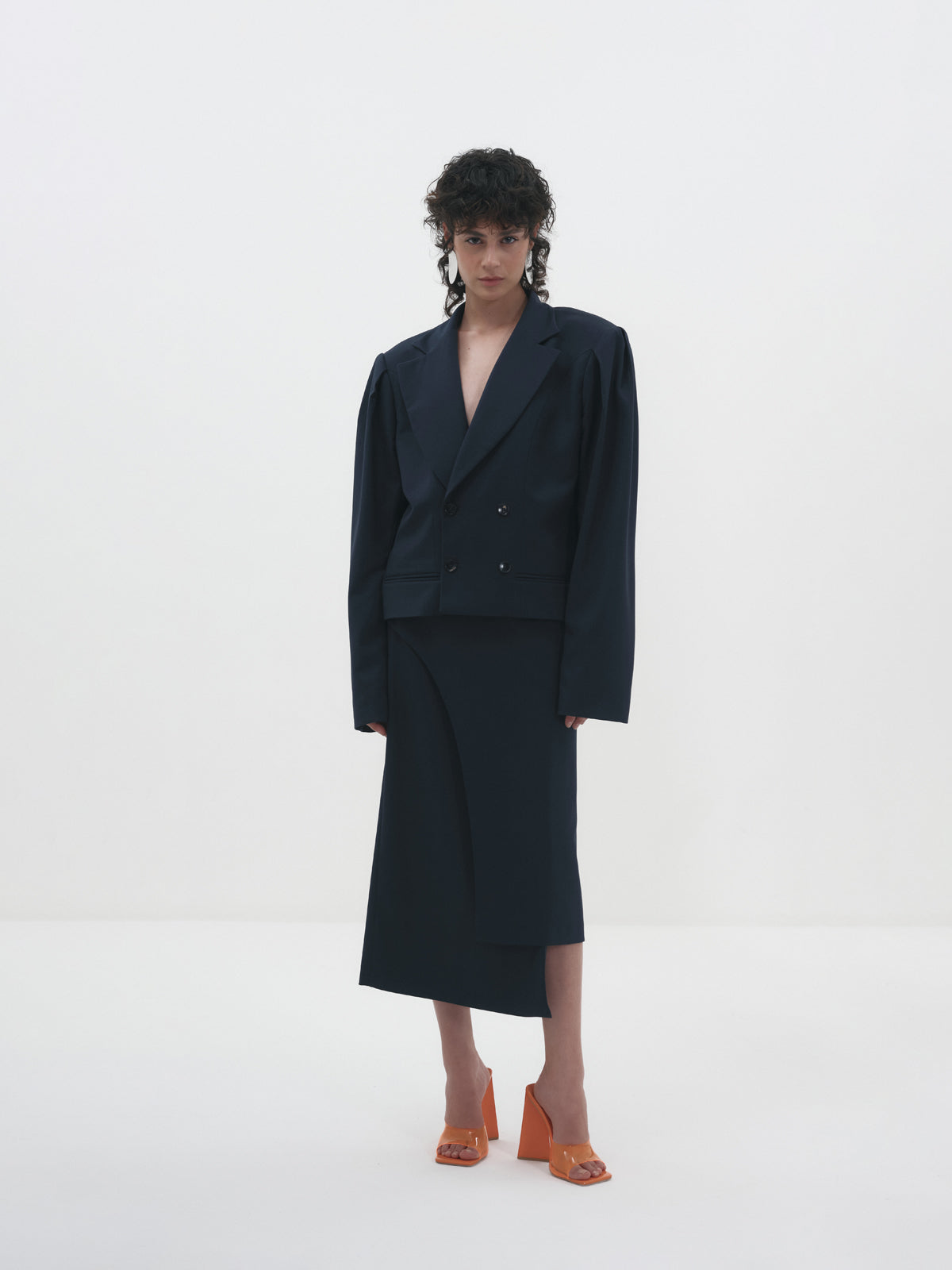 Giacca cropped blu genderless All Hours Made in Puglia #Color_Blu notte